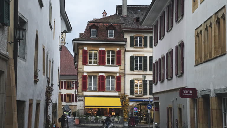 The Streets Of Murten Altstadt In Murten, Switzerland