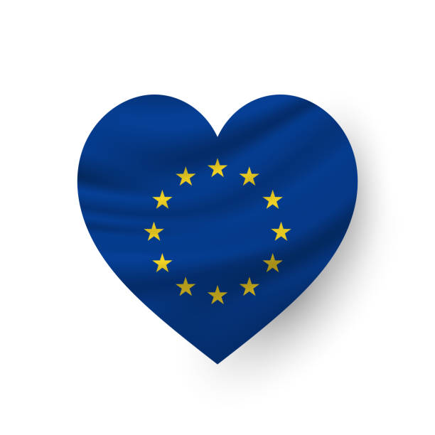 istock Flag of Europe, European Union heart flag. Vector 2149807811
