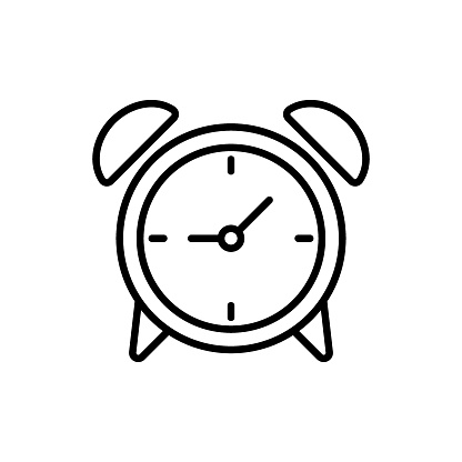 Alarm clock icon vector illustration. Clock on isolated background. Wake-up sign concept.