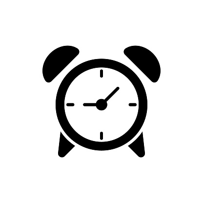 Alarm clock icon vector illustration. Clock on isolated background. Wake-up sign concept.