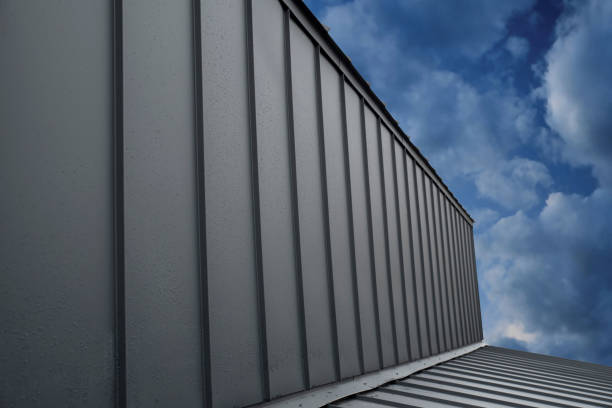 istock Corrugated Standing Seam Metal Roof With Drops 2149810177