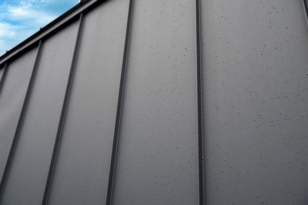istock Corrugated Standing Seam Metal Roof With Drops 2149810181