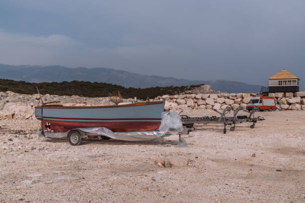 Fishing, Marine Vessel, Vehicle Trailer, Boat, Cleaning, Sea Activities, Serene, Newly Painted
