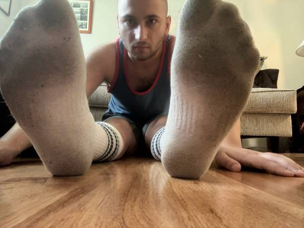 23 year old white male with dirty socks on