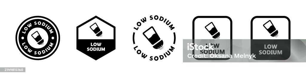 No Sodium Label Low Sodium Vector Signs For Product Packaging Label Stock Illustration ...