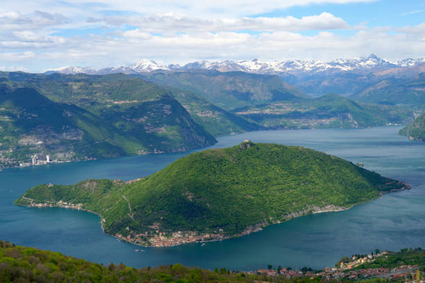 istock View on Lago di Iseo, with Alps in background 2149815991
