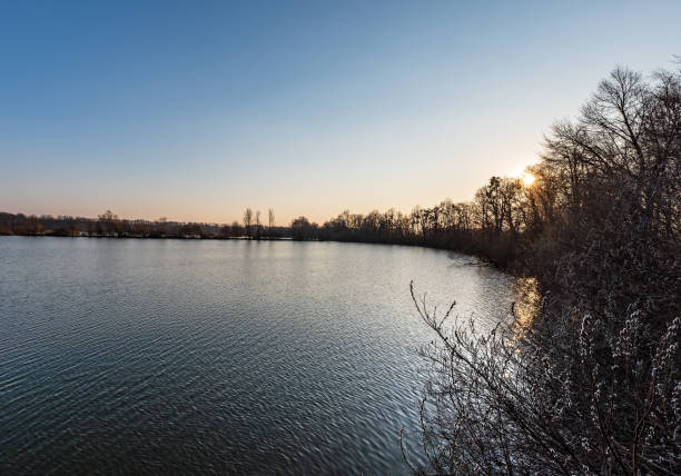 istock Pond with trees around in CHKO Poodri in Czech republic during springtime evening 2149816452