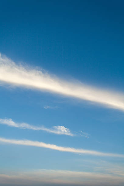 Beautiful blue sky with contrails