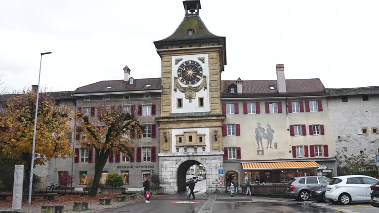 Berntor Murten And Arch In Murten, Switzerland