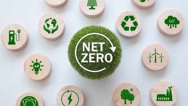 istock Net Zero carbon neutral. The concept of carbon neutrality and net zero. natural environment Long-term climate neutralization strategy. Green icon 2149819900
