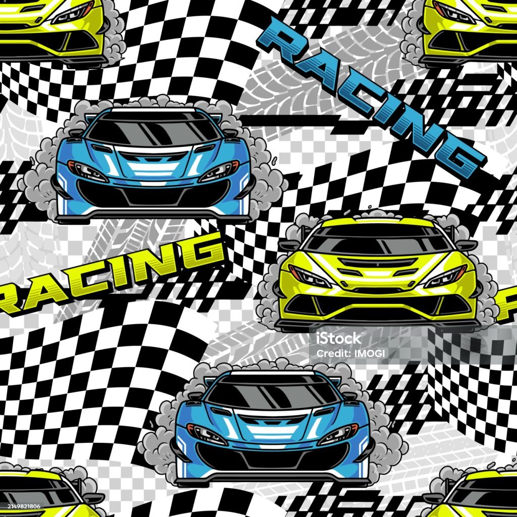 Racing Pattern Designs Racing Motorsport Colorful Pattern Seamless Stock Illustration ...