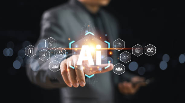 istock AI help analysis business concept. Artificial intelligence technology assistance in futuristic daily life, customer service. Businessman use Smartphone AI application. Modern technology to help work 2149823754