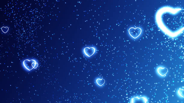 istock Valentine's Day Abstract Blue Background With Hearts 2149826868