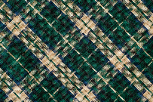 Vintage plaid cloth with blues and greens