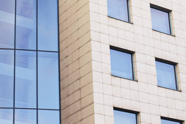 istock Blue glass background. Office block texture. Glass skyscraper background. Glass window building. Business building pattern. 2149833309