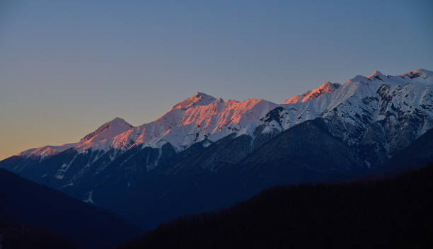 istock Crimson Sunset on Mountain Peaks 2149833323