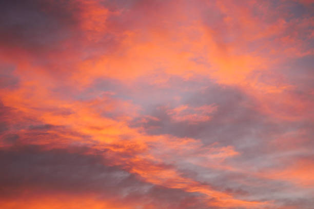 burning sky at sunset. Red sky abstract background