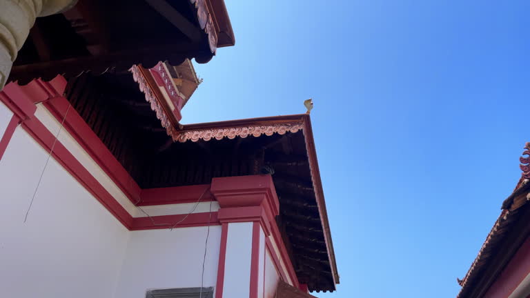 The roof of Shri Mallikarjuna Swami Temple Goa India 4K