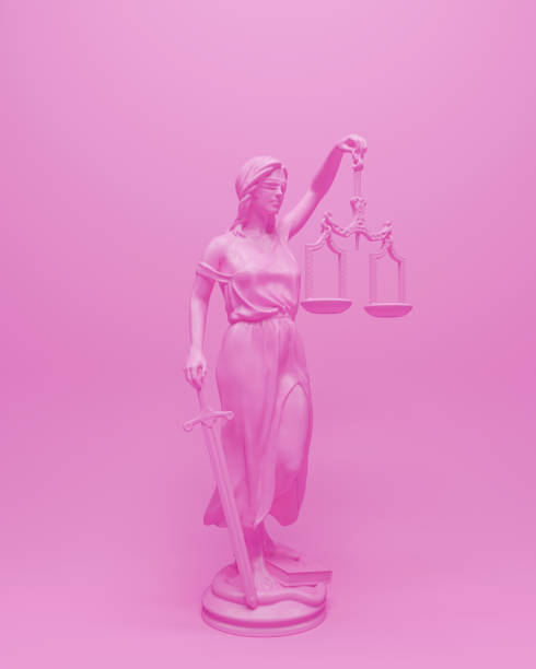 istock Lady justice candy pink judicial system classic statue woman soft tones background 2149842899
