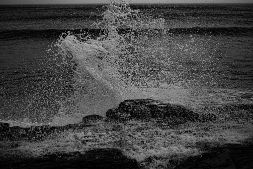 Crashing wave in Pembrokeshire