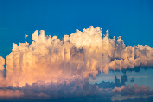 Clouds with mosaic effect