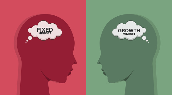 Two Mindsets Example Mindset Concept Heads Of Two Persons One With Growth Mindset Vs Fixed ...