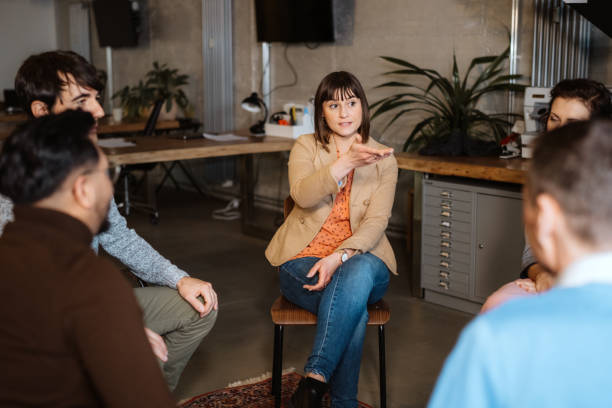 istock Professional Woman Leading Discussion in Creative Office Space 2149846789