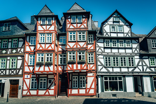 Medieval city centre, old timber-framed houses, Wetzlar, Germany