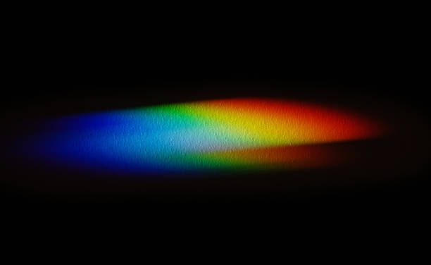 istock Rainbow reflective colorful sunlight on textured surface of wall. Dispersion and refraction of light. 2149851017
