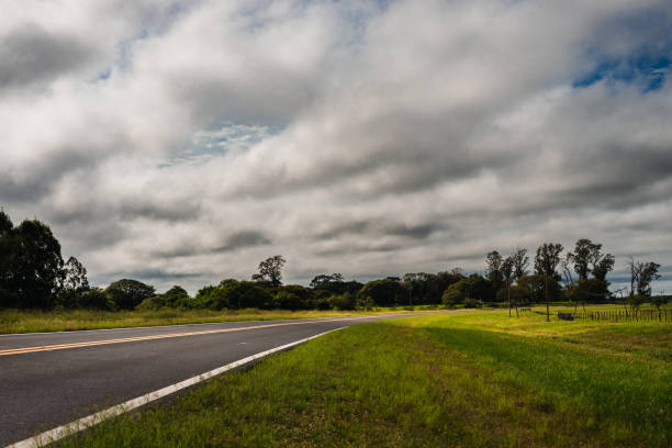 Landscape with road and cloudy