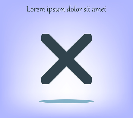 Deletion sign, cross vector icon