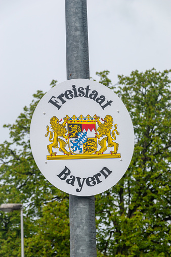 Lindau, Germany - April 10, 2024: Emblem of Free State of Bavaria.
