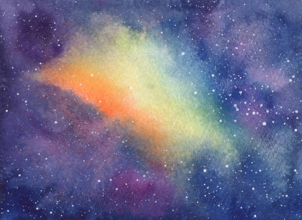 istock Fantastic starry night sky. Watercolor illustration of space, galaxies, flashes, hand-drawn 2149853958