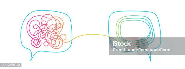 Thought Line Tangle Of Thoughts Line Concept Simplify Process Stock Illustration ...