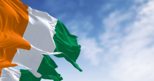 istock Ivory Coast national flags waving in the wind on a clear day 2149855166