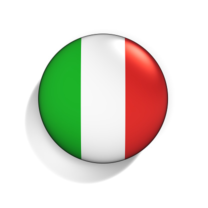 Badge with Flag of Italy isolated on the white background