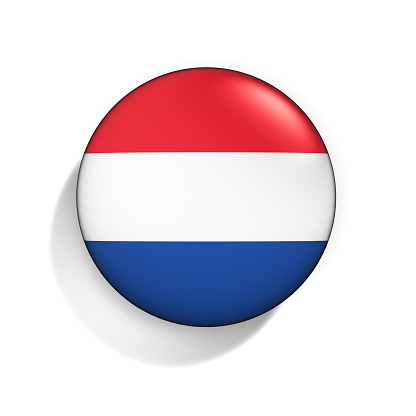 Badge with Flag of Netherland isolated on the white background