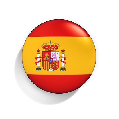 Badge with Flag of Spain isolated on the white background