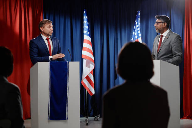 istock Debating of two political leaders 2149857002