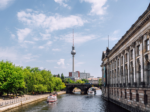 Scenic Berlin Cityscape with Iconic TV Tower and River Spree