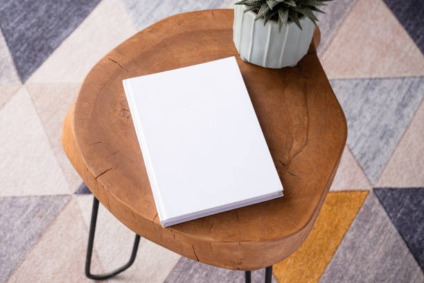 istock blank book mockup on coffee table with decorations and colorful rug 2149858894