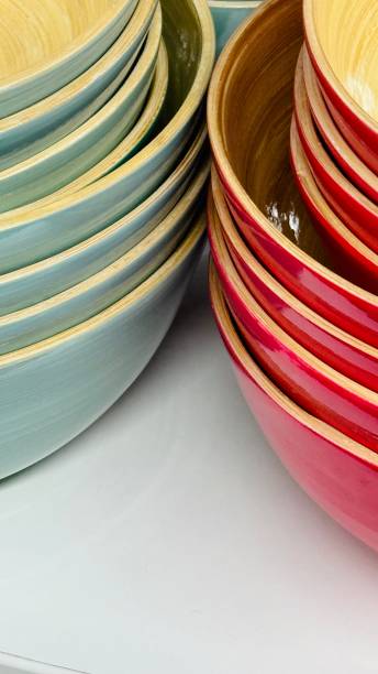 istock Colorful stapled bowls, green and red 2149862707