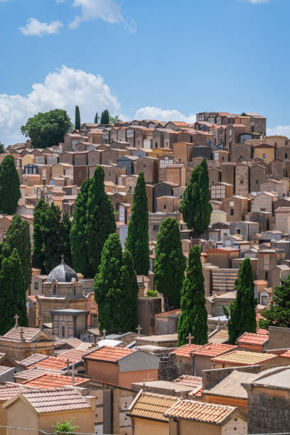 Cemetery in Enna on a summer day