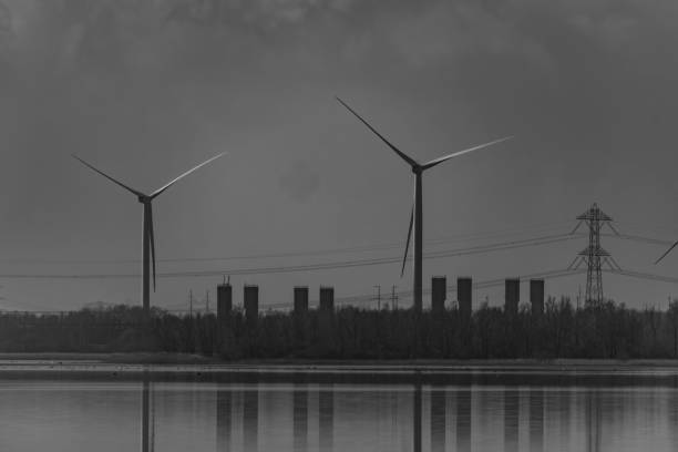 Offshore wind turbine on the sea.\nCopenhagen - Denmark