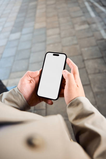 istock Smart Phone mock up at the train station 2149865890