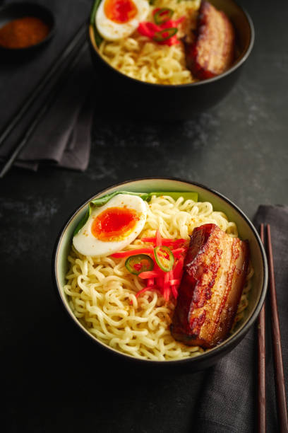 istock Spicy Beef Ramen Noodles with Boiled Egg 2149866008