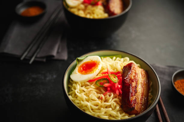 istock Spicy Beef Ramen Noodles with Boiled Egg 2149866018