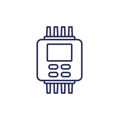 Plc Line Icon Programmable Logic Controller Vector Stock Illustration ...