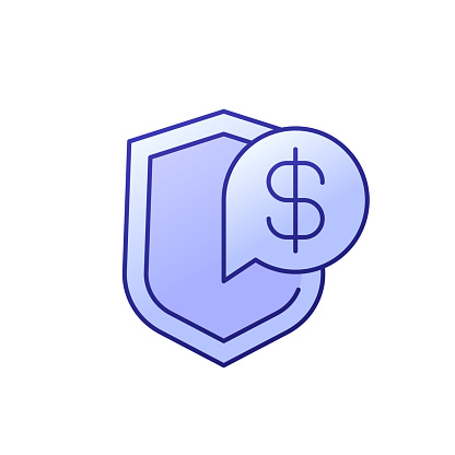 insurance money icon with outline