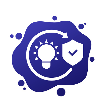patent protection, protect ideas vector icon
